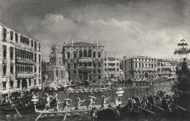 Anonimo — Marieschi Michele - sec. XVIII - Veduta di Venezia con regata sul Canal Grande — insieme